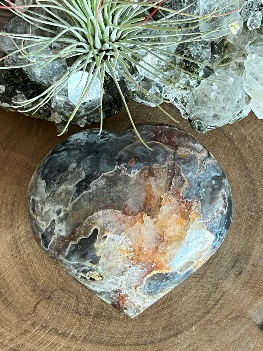 219g Ocean Jasper Heart – Luna Kai Crystals