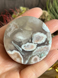 131g Flower Agate Round Slice