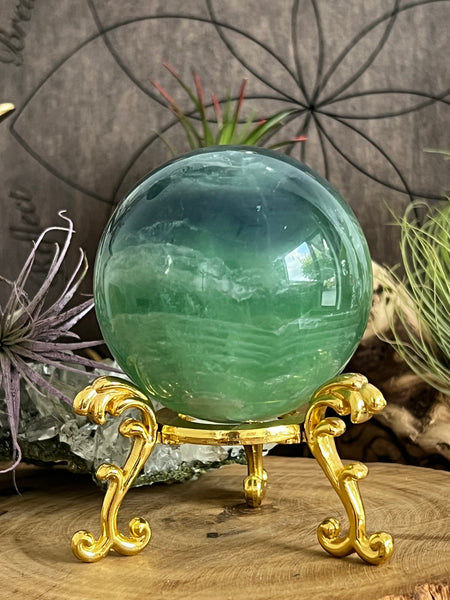 433g Blue Green Fluorite Sphere