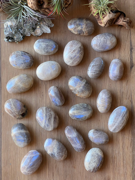 Moonstone and Sunstone Palm Stones