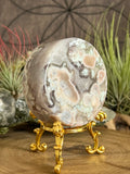 131g Flower Agate Round Slice